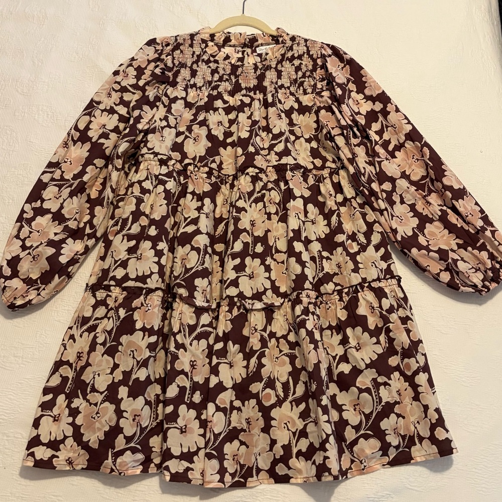 Sweet Moments Nursing Collection: Be Your Best Brown Floral Babydoll Dress - Med